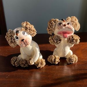 VTG kitschy ceramic puppy decor set